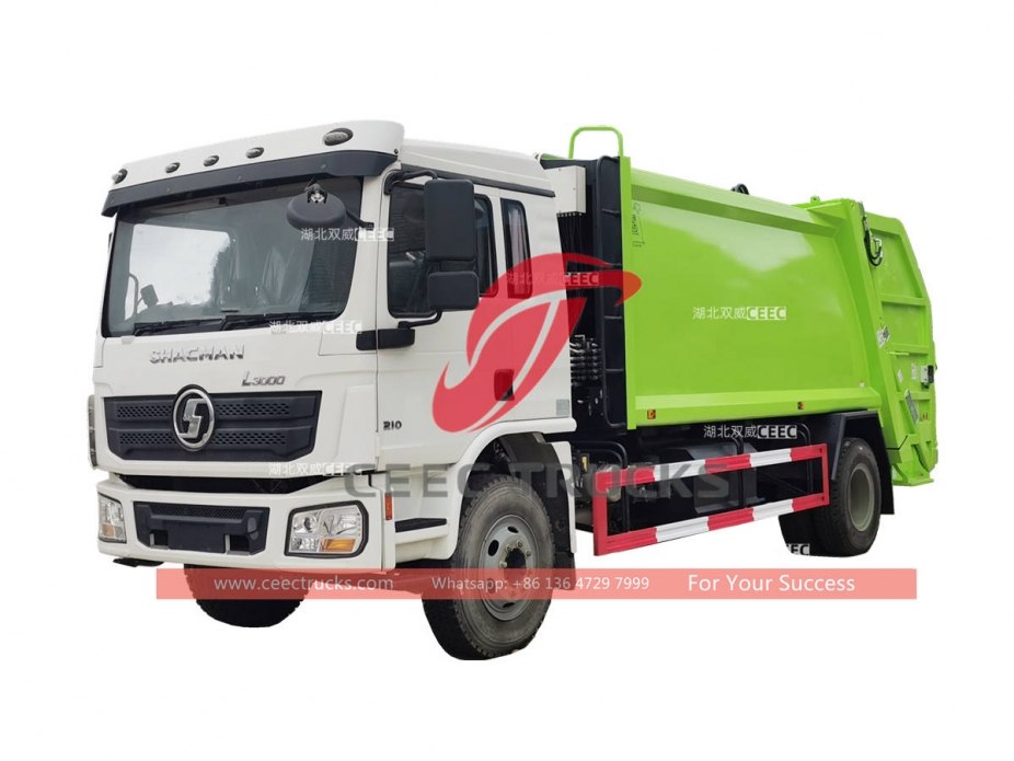 Shacman L3000 14CBM refuse compactor truck for export