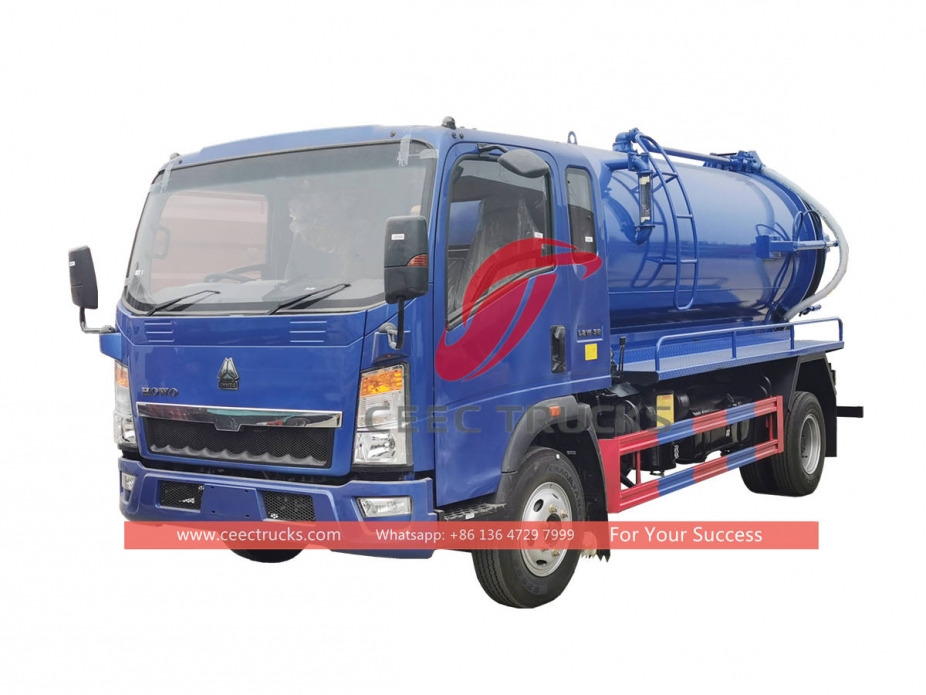 HOWO 6CBM vacuum cleaning truck at discount price