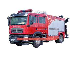 Véhicule de secours incendie Howo avec grue de 5 tonnes et éclairage de secours de 12 m-CEEC TRUCKS