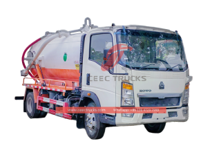 Camion d'aspiration des eaux usées HOWO 4 × 2 à conduite à droite