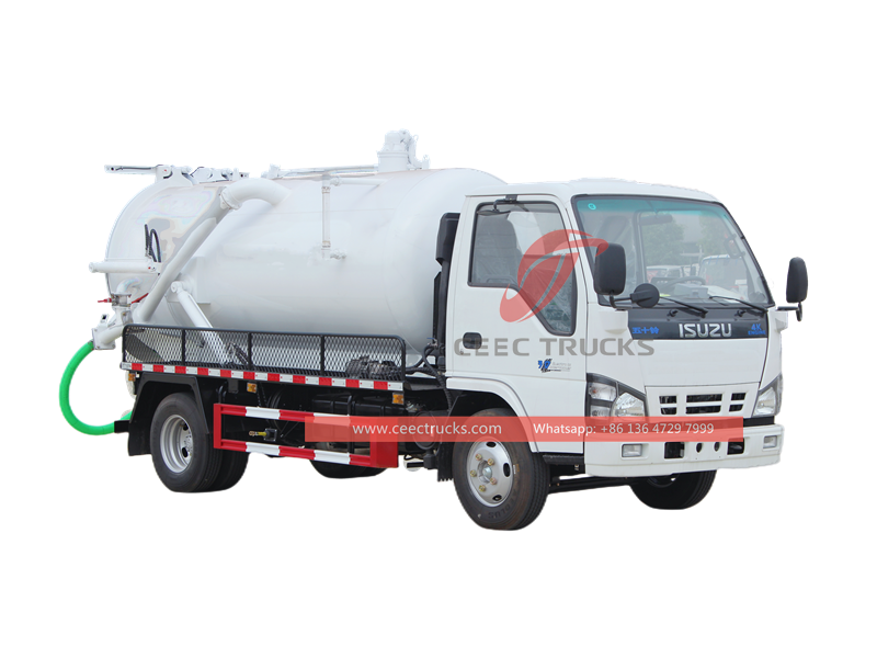 ISUZU mini vacuum sewage truck with factory direct sale