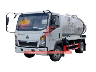 HOWO 4 × 2 camion d'aspiration des eaux usées à conduite à gauche fabriqué en Chine