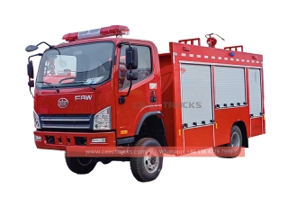 Camion de lutte contre les incendies de forêt FAW 4x4 avec réservoir d'eau 4CBM
    