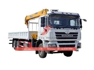 Camion cargo robuste Shacman 6 × 4 sur mesure avec grue XCMG