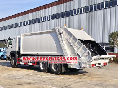 Howo 6x4 automatic refuse garbage compactor truck