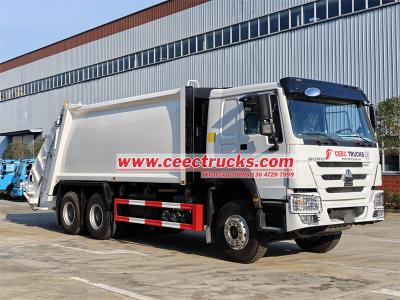 Brand new HOWO 340HP 20CBM refuse compactor truck with low price