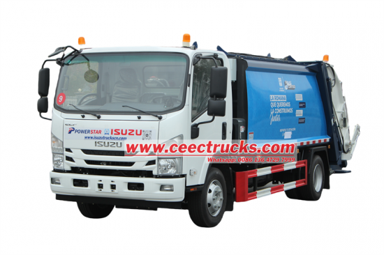 Isuzu ELF automatic rear loader garbage truck