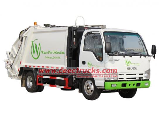 ISUZU NKR 6CBM rear end loader garbage compactor truck