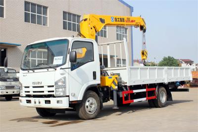 Isuzu NPR 190hp truck with 3 tons telescopic crane