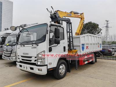 Isuzu KV600 garbage truck with hydraulic crane