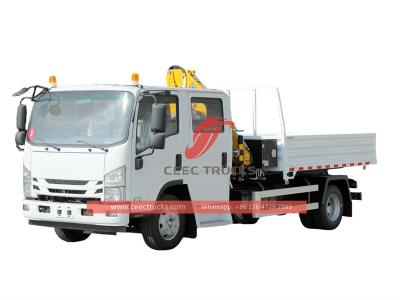 Isuzu ELF NPR dumper truck with kunckle crane