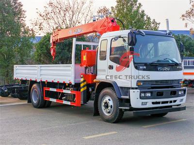 Africa ISUZU FTR cargo truck with telescopic crane 