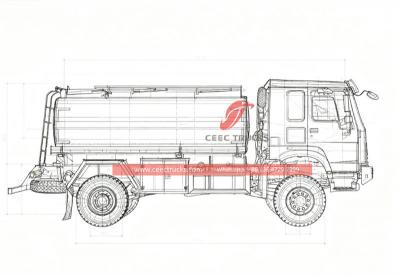 HOWO 290HP all drive fuel delivery tank truck