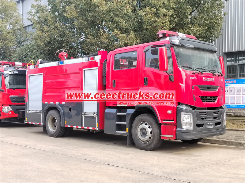 Méthode de fonctionnement correct du camion de lutte contre les incendies d'Isuzu