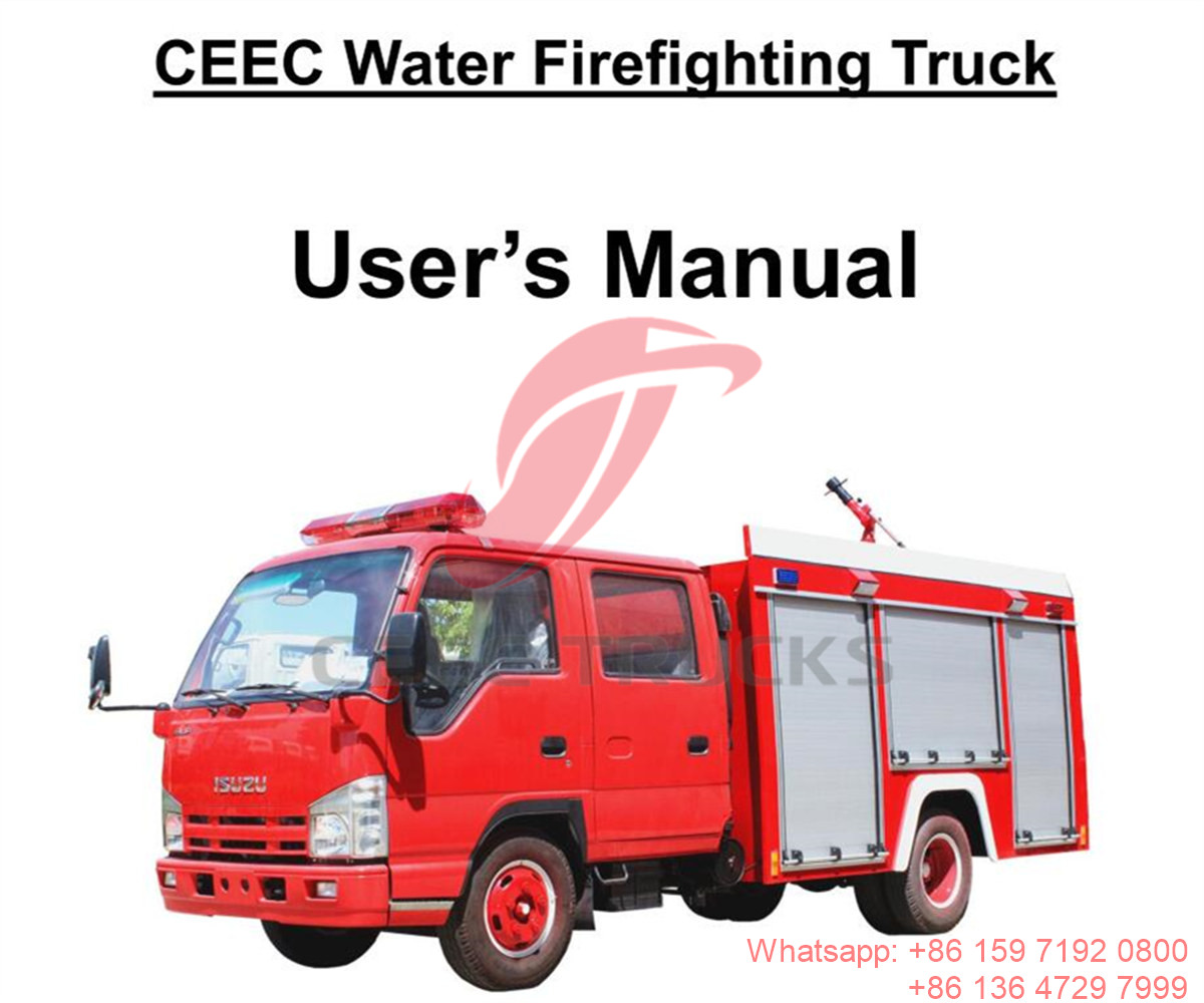 Philippines--Manuel du camion de lutte contre l'incendie à eau ISUZU 3CBM