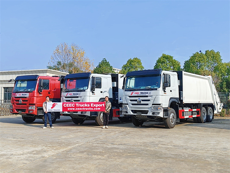 3 unités Howo Garbage Farer Caswer Trucks a été livré