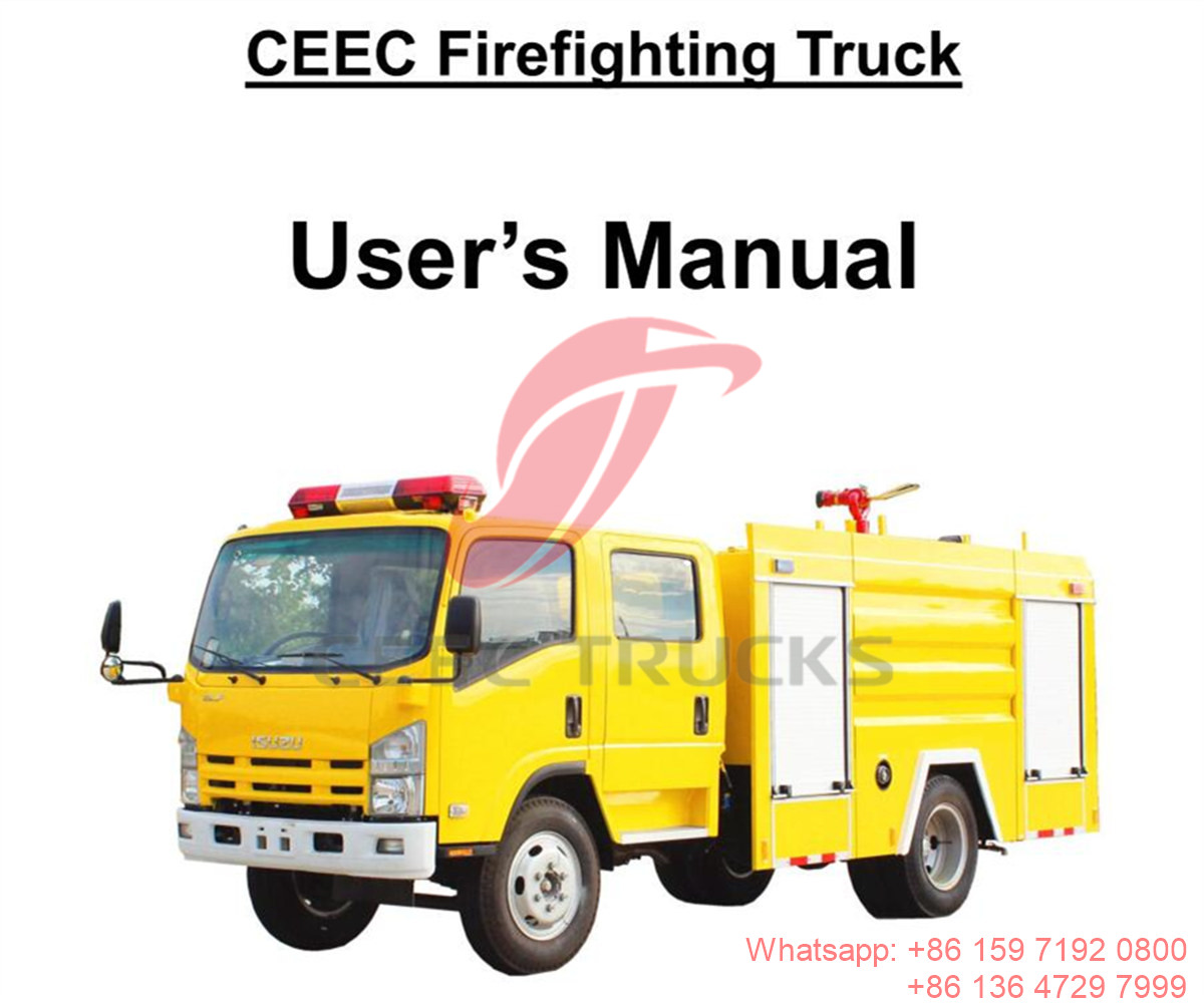 Dubaï--Manuel du camion de lutte contre l'incendie à eau ISUZU ELF 5CBM