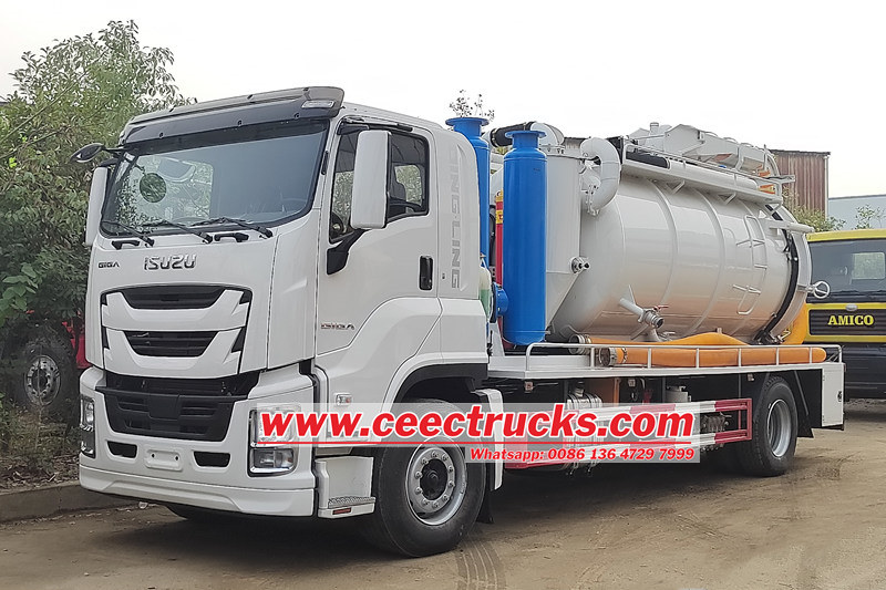 Camion hydrojet combiné Isuzu Giga 10 000 litres