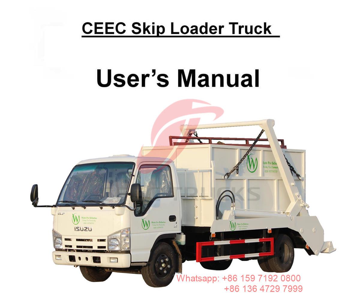 laos - isuzu 6cbm manuel du propriétaire de camion à ordures