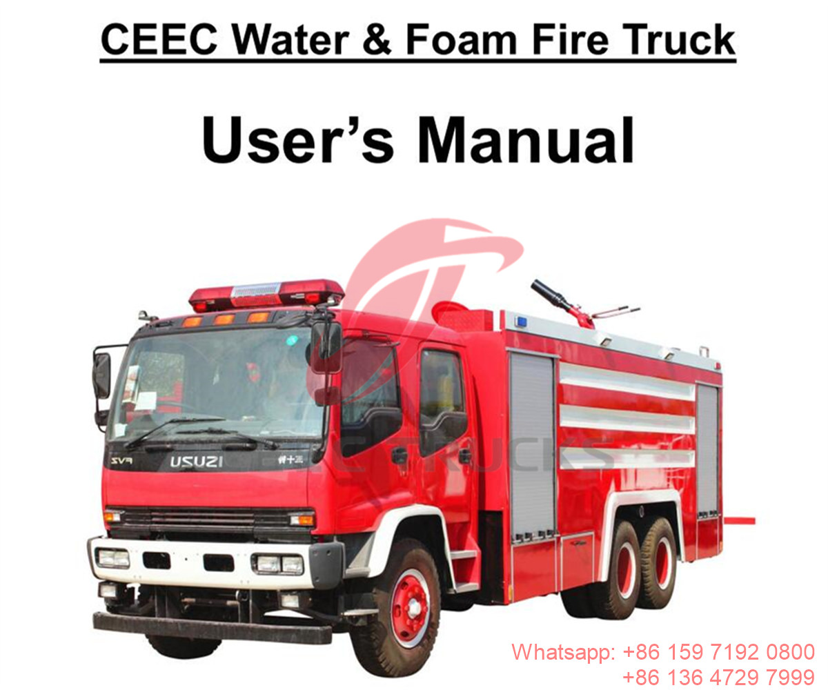 Oman--ISUZU FVZ 6000L eau & 2000L mousse manuel de camion de pompiers