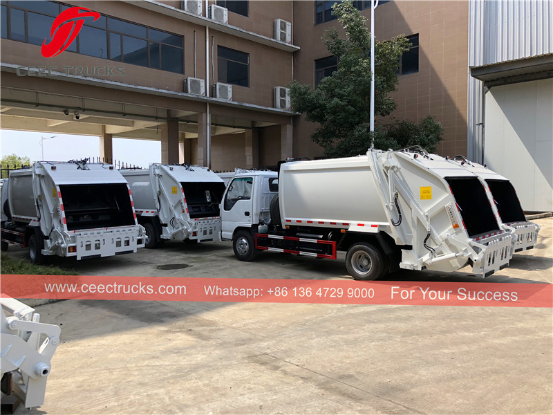 27 camions compacteurs d'ordures isuzu ont été exportés au myanmar