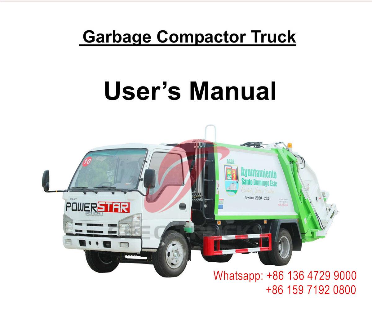 Cambodge - Manuel de l'utilisateur du camion compacteur à ordures ISUZU 6cbm