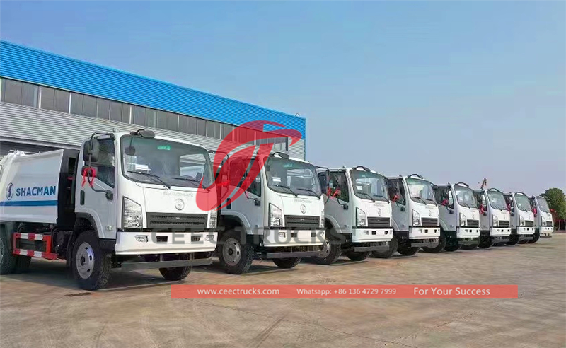 
     Éthiopie - Camion compacteur de déchets shacman de 20 unités, balayeuse de route shacman pour l'exportation.
    