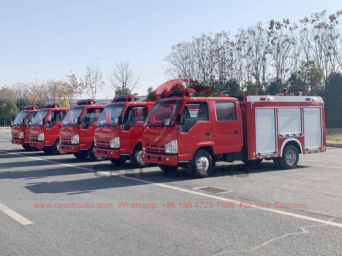 Vietnam - 8 unités ISUZU 1500 litres de camions de pompiers à eau livrés par CEEC TRUCKS
