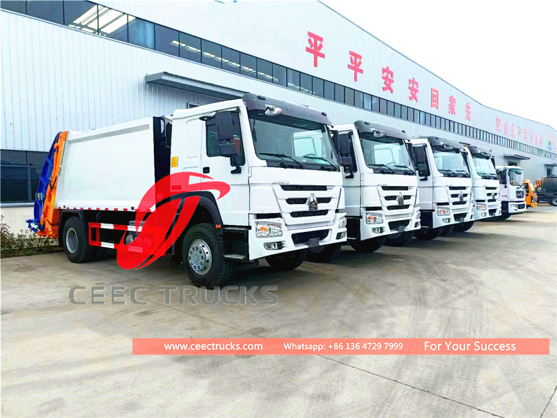  Djibouti- 10 unit howo garbage compactor truck are exported 