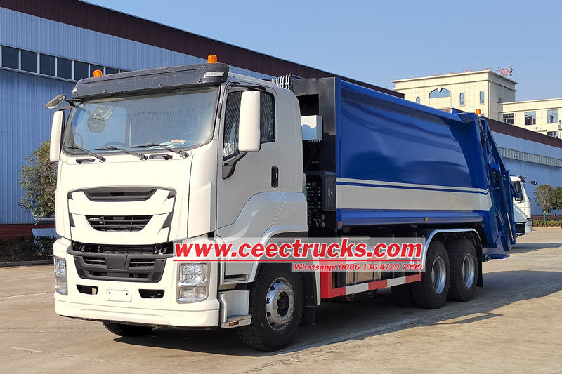 Camion poubelle à chargement arrière hydraulique Isuzu GIGA 20cbm