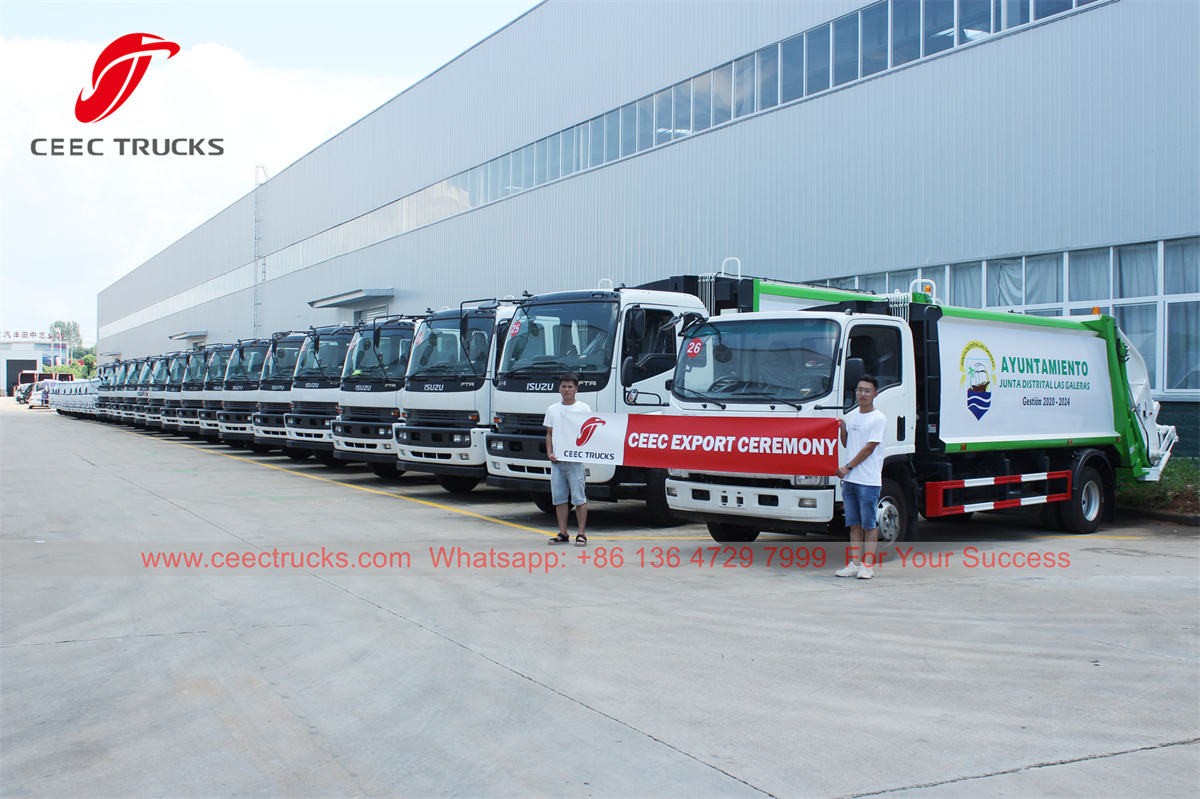 26 camions compacteurs d'ordures ISUZU ont été exportés vers l'Afrique