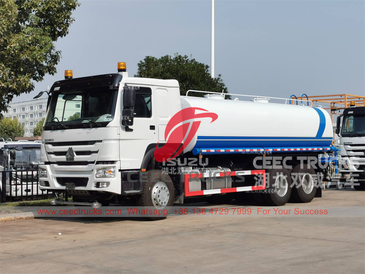 
     Congo - 2 unités HOWO 20000 litres citerne à eau exportées au Congo
    