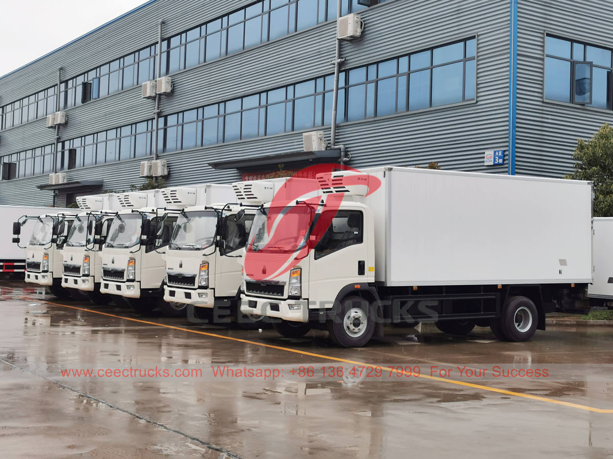 Angola - 5 unités de camion congélateur HOWO exportées de CEEC TRUCKS
