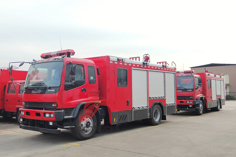 Exportation de camions de pompiers ISUZU 240hp FVR vers l'Afrique